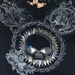 Harley-Davidson skull top lots of bling